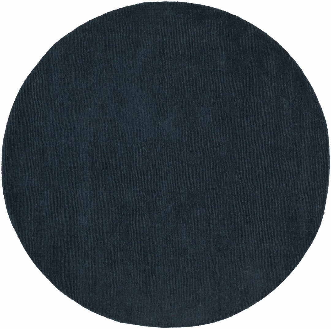 Hopewell Dark Blue Modern Solid Wool Area Rug - The Rug Decor