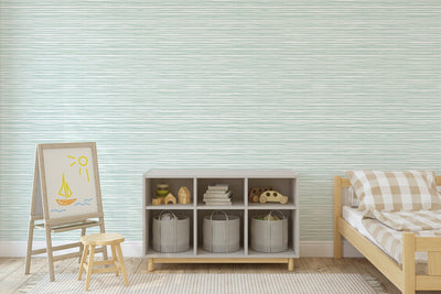 Horizontal Striped Pattern Mint Blue And White Self - Adhesive Wallpaper - The Rug Decor