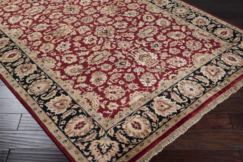 Hornsey Traditional Floral Design Maroon Hand Knotted Area Rug - The Rug Decor
