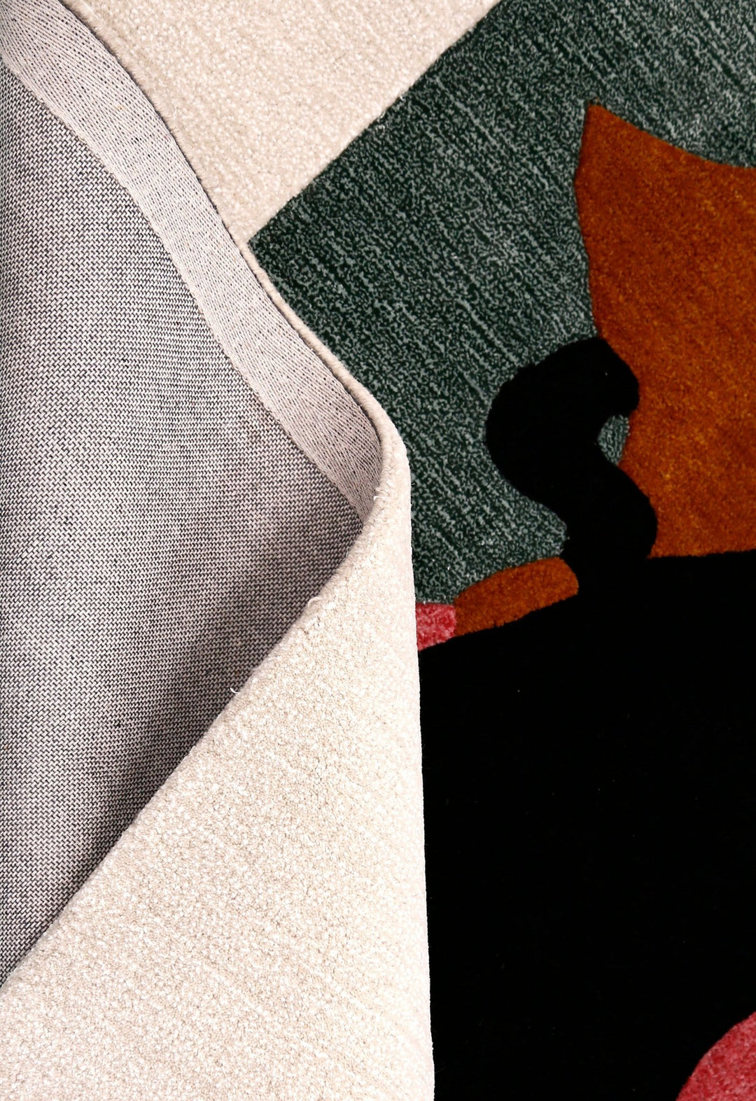 Horse Rider Pattern Beige And Black Hand Tufted 5x8 Wool Rug - The Rug Decor