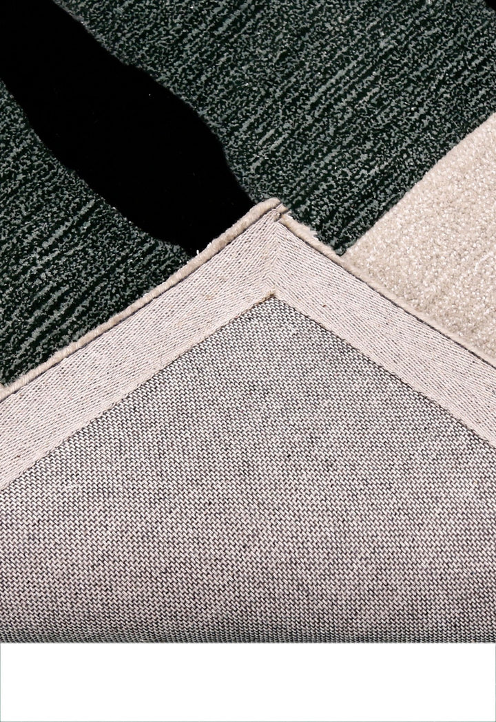 Horse Rider Pattern Beige And Black Hand Tufted 5x8 Wool Rug - The Rug Decor