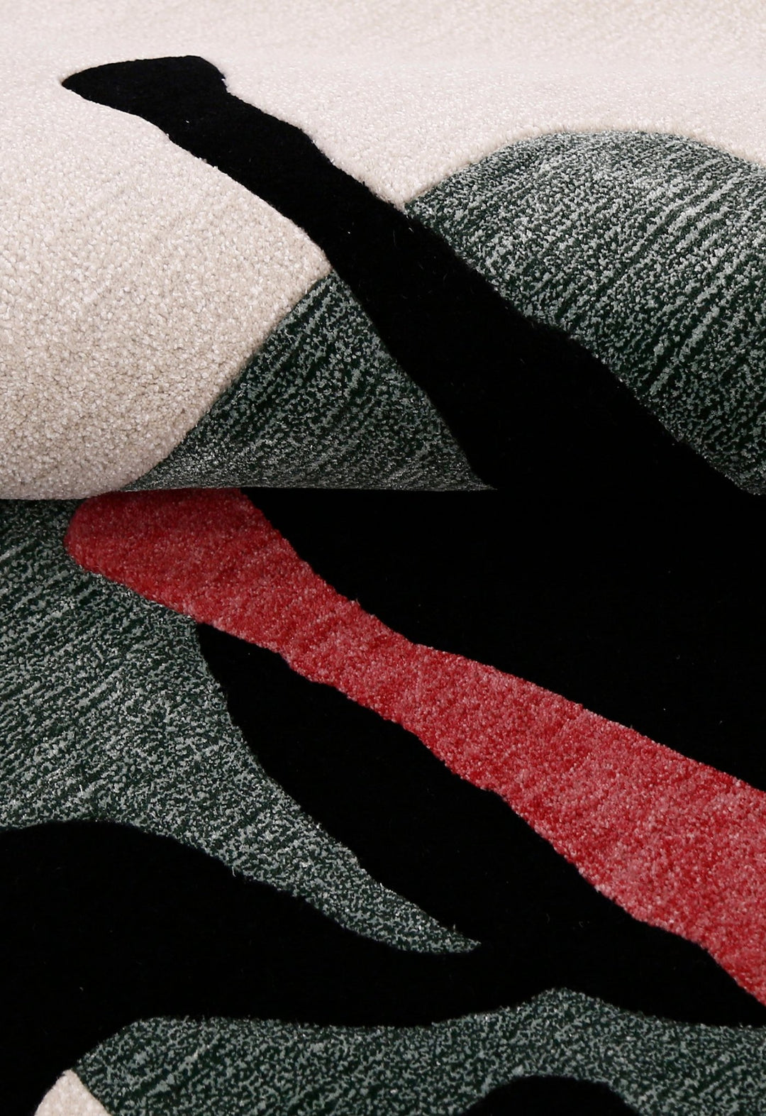 Horse Rider Pattern Beige And Black Hand Tufted 5x8 Wool Rug - The Rug Decor