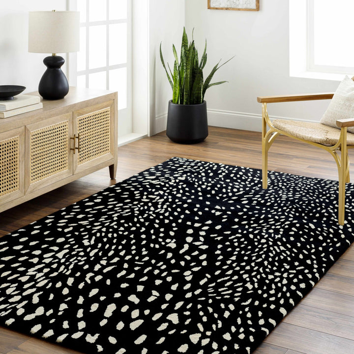 Horus Black Contemporary Style Hand Tufted Wool Area Rug - The Rug Decor