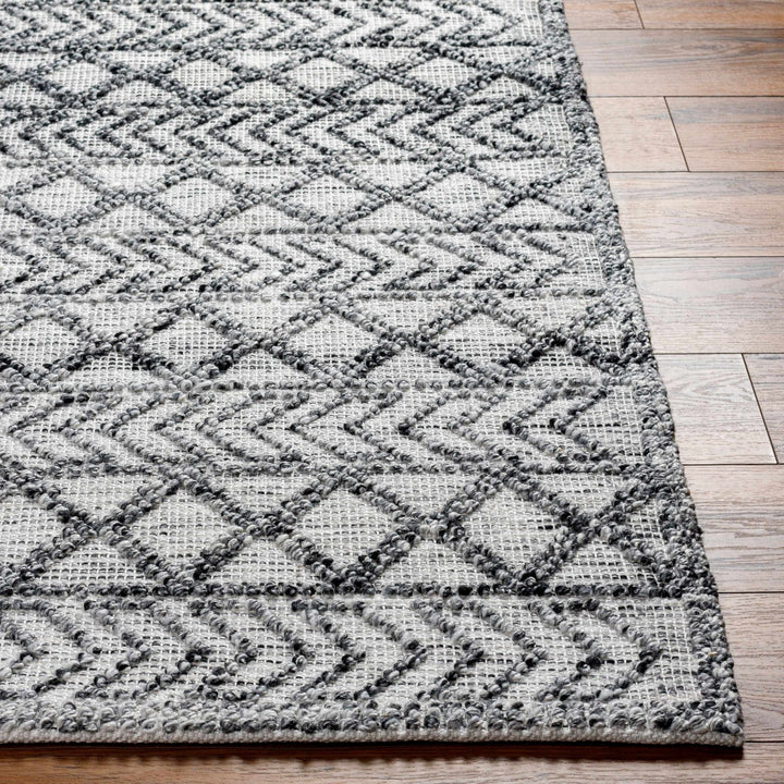 Hosa Modern Geometric Design Gray And Ivory Hand Woven Rug - The Rug Decor