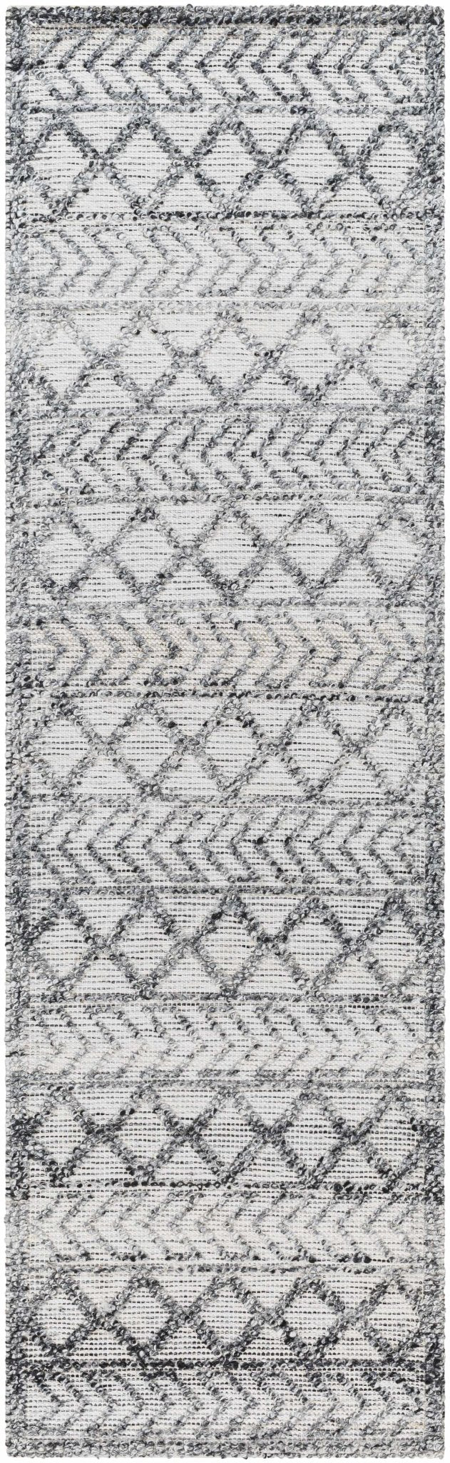 Hosa Modern Geometric Design Gray And Ivory Hand Woven Rug - The Rug Decor