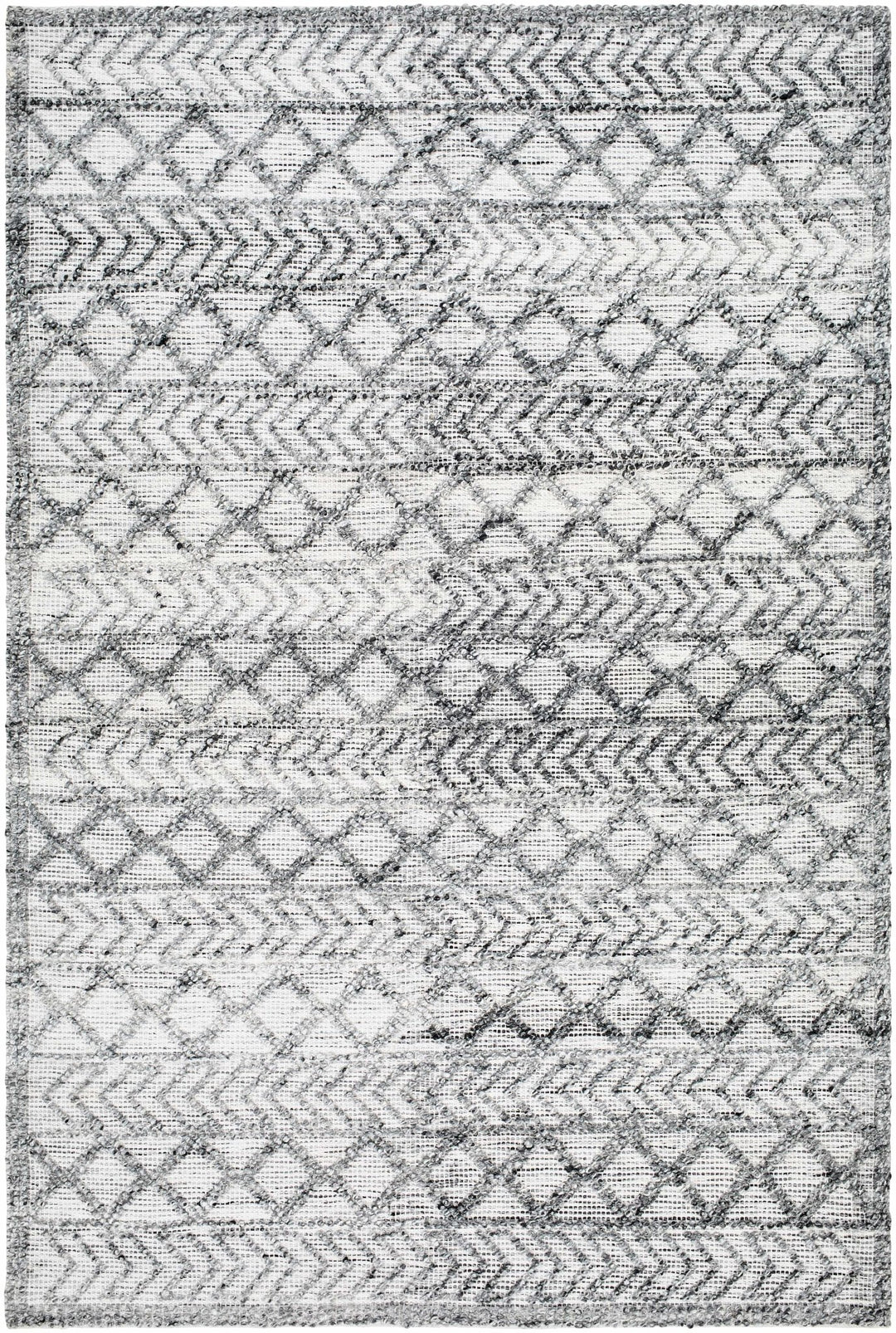 Hosa Modern Geometric Design Gray And Ivory Hand Woven Rug - The Rug Decor