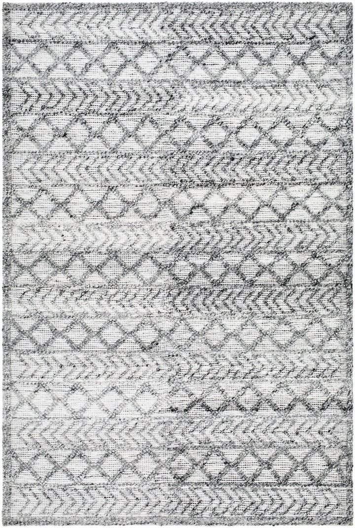 Hosa Modern Geometric Design Gray And Ivory Hand Woven Rug - The Rug Decor