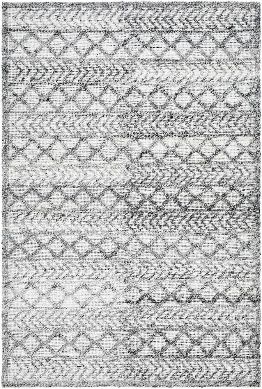 Hosa Modern Geometric Design Gray And Ivory Hand Woven Rug - The Rug Decor
