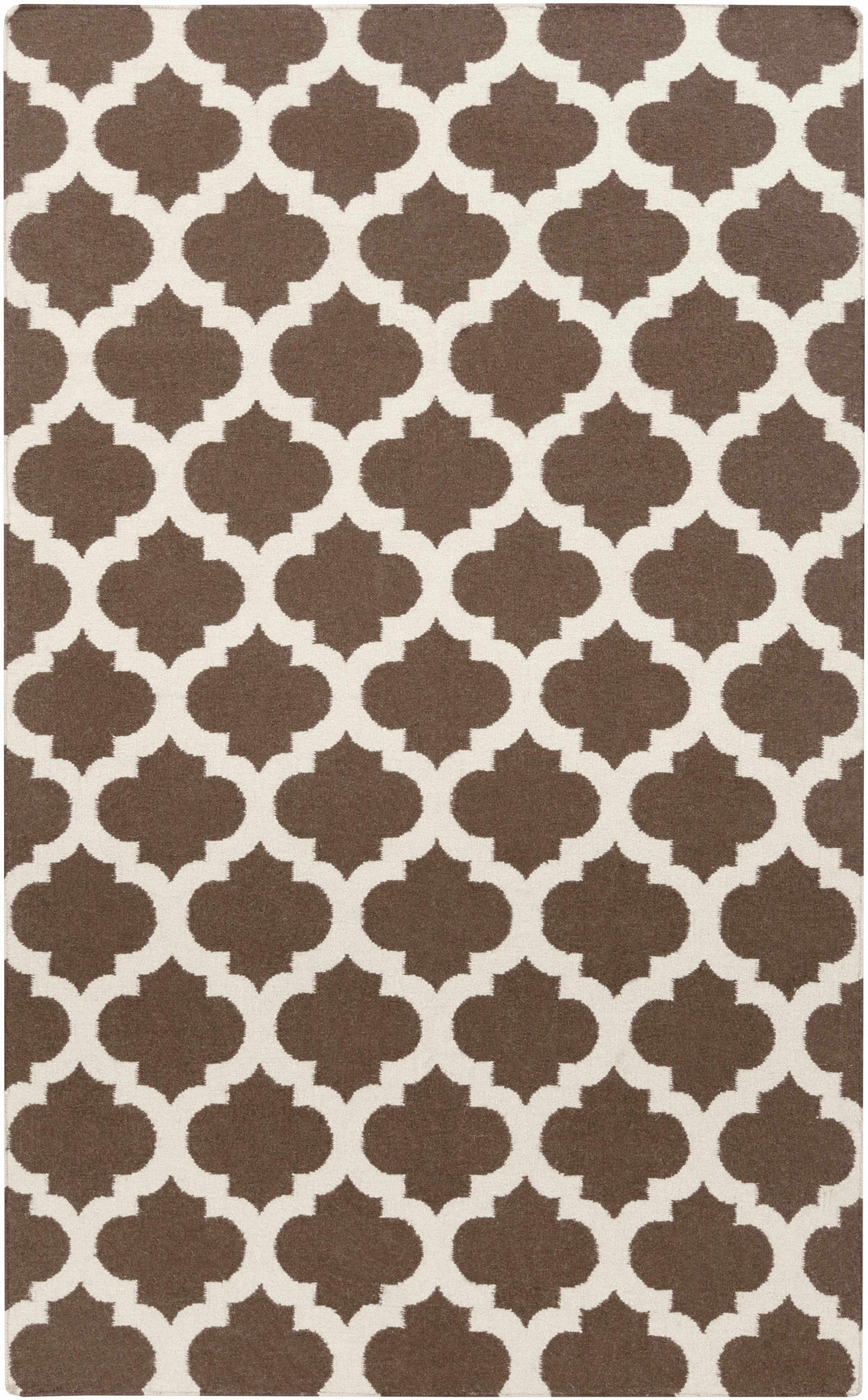 Hosford Contemporary Geometrical Brown Hand Woven Wool Area Rug
