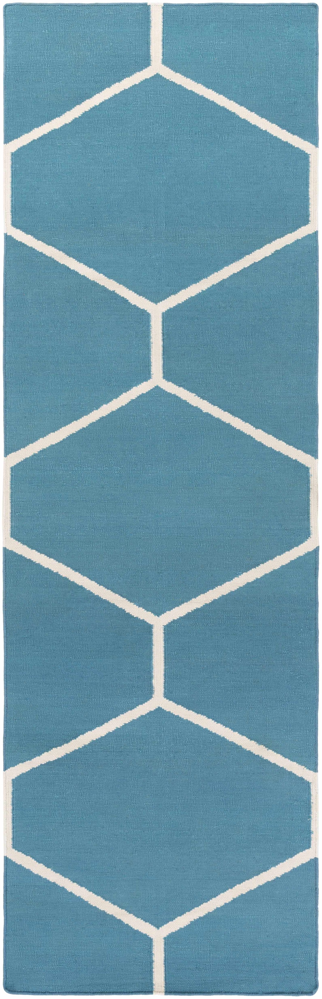 Hoskins Contemporary Style Blue Hand Woven Area Rug