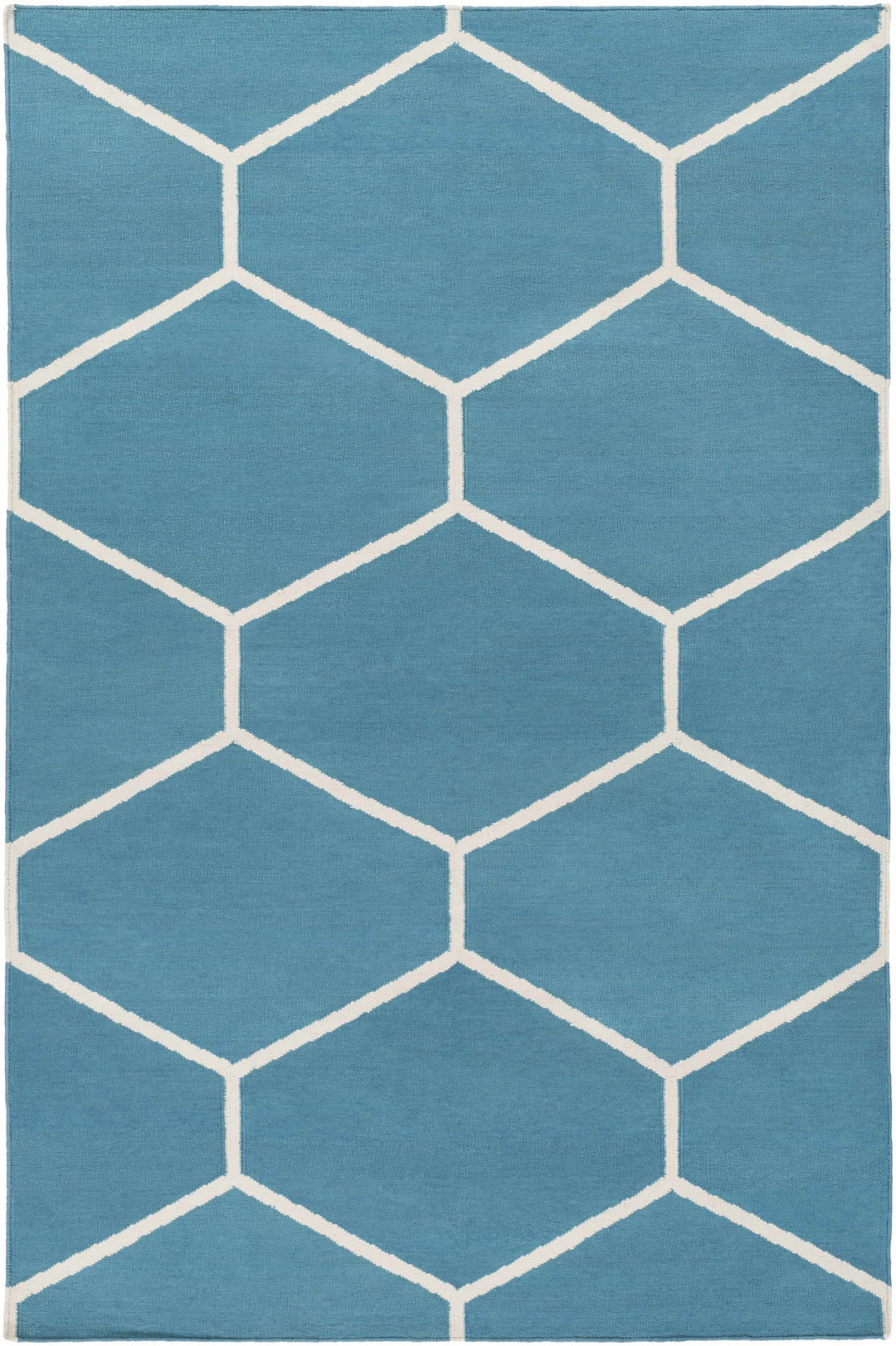 Hoskins Contemporary Style Blue Hand Woven Area Rug