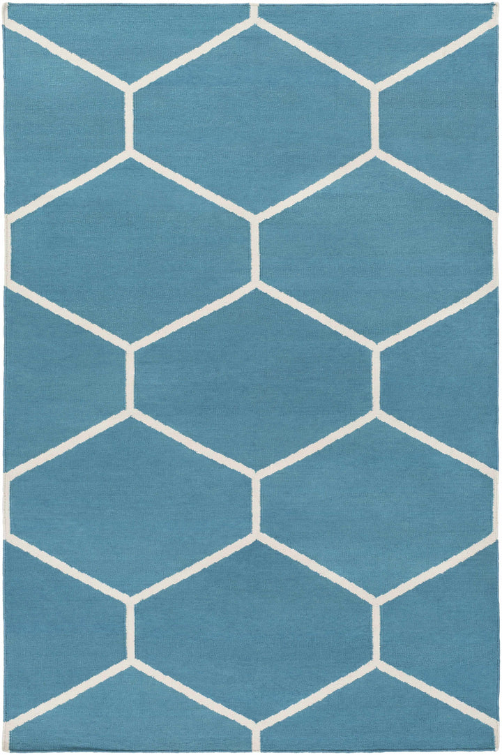 Hoskins Contemporary Style Blue Hand Woven Area Rug