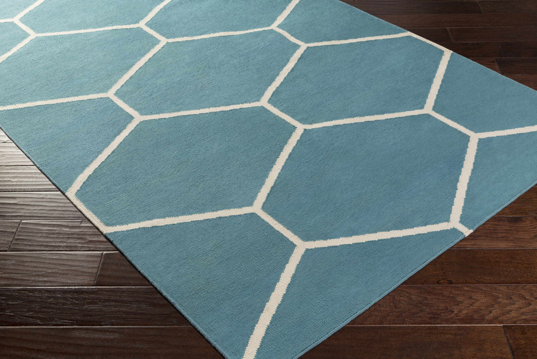 Hoskins Contemporary Style Blue Hand Woven Area Rug