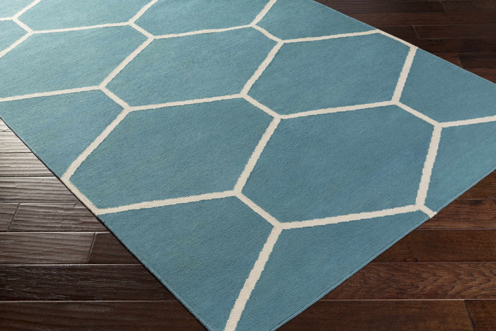 Hoskins Contemporary Style Blue Hand Woven Area Rug