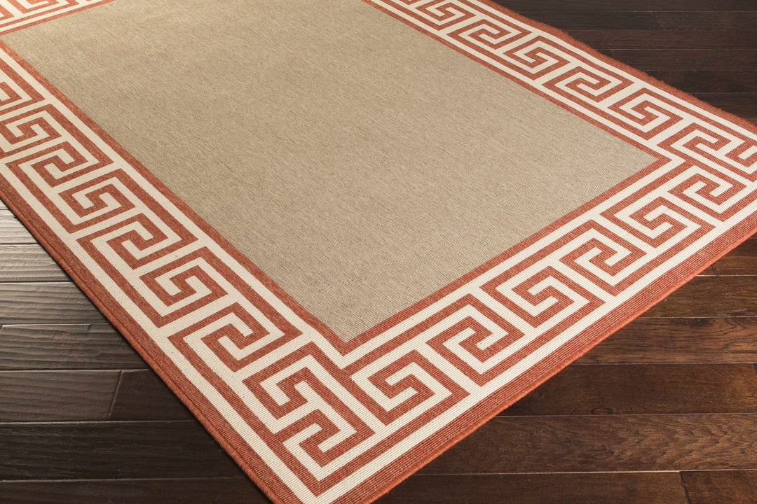 Houtz Contemporary Geometrical Beige And Rust Rug - The Rug Decor