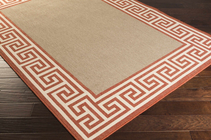 Houtz Contemporary Geometrical Beige And Rust Rug - The Rug Decor
