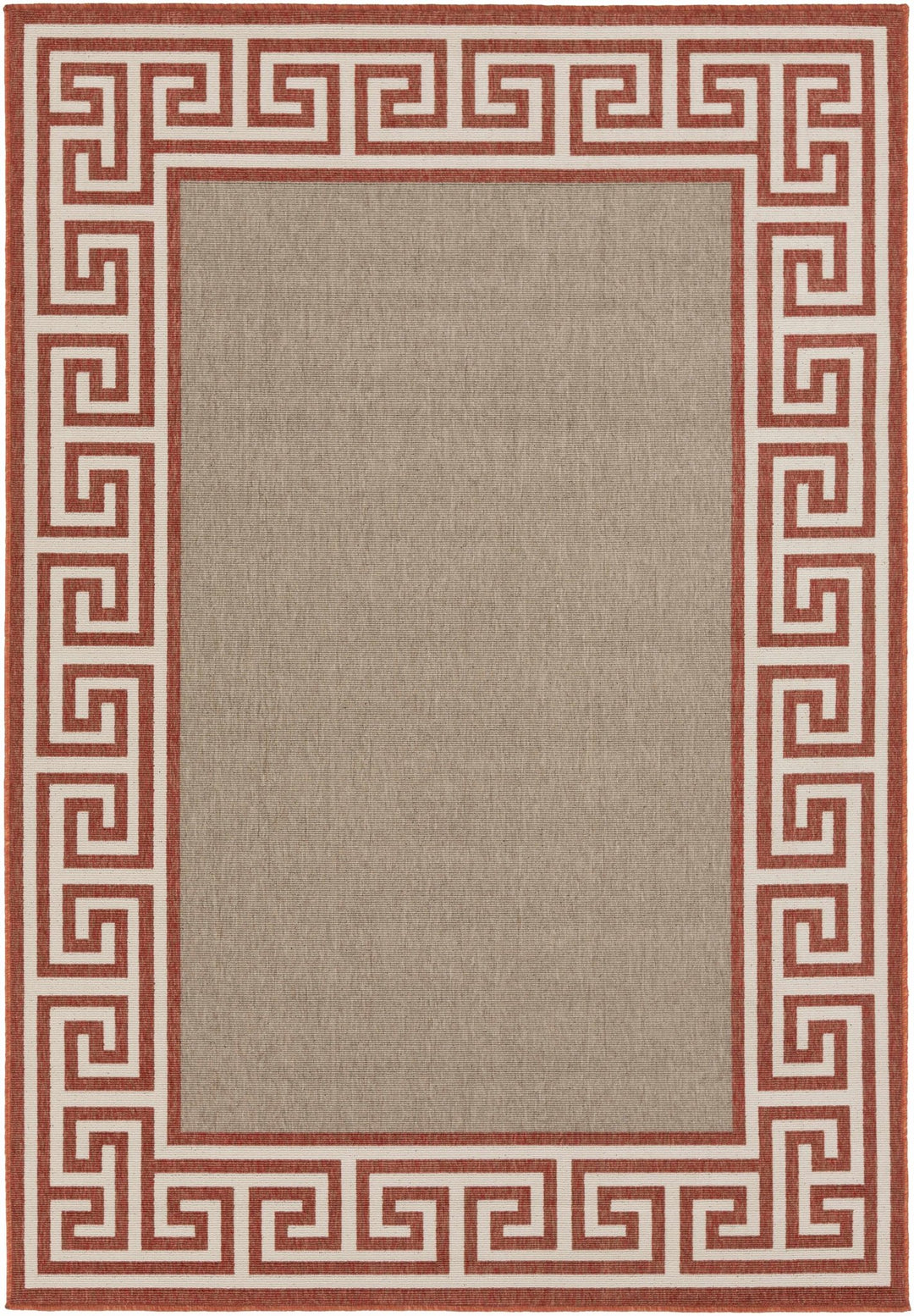 Houtz Contemporary Geometrical Beige And Rust Rug - The Rug Decor