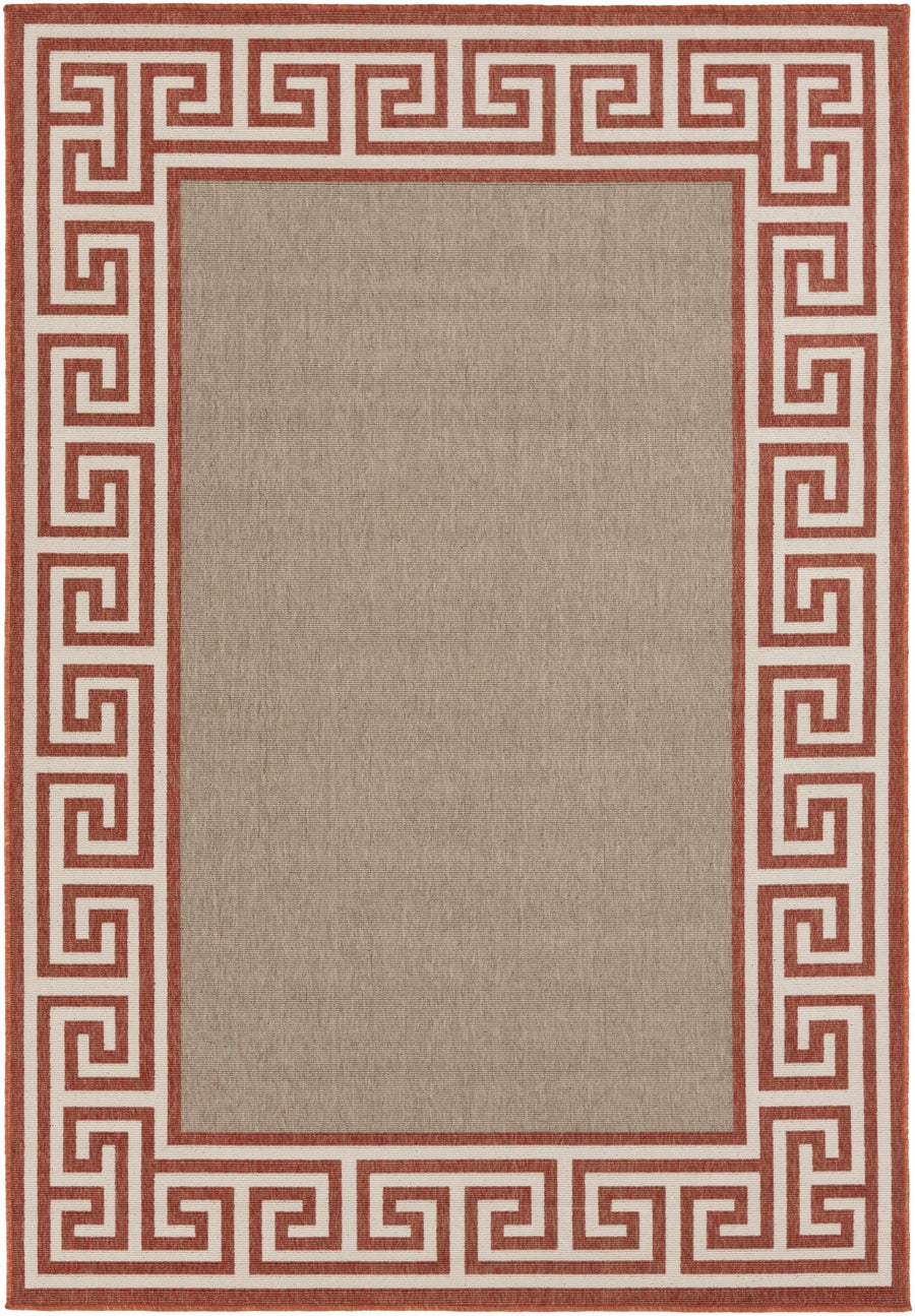 Houtz Contemporary Geometrical Beige And Rust Rug - The Rug Decor