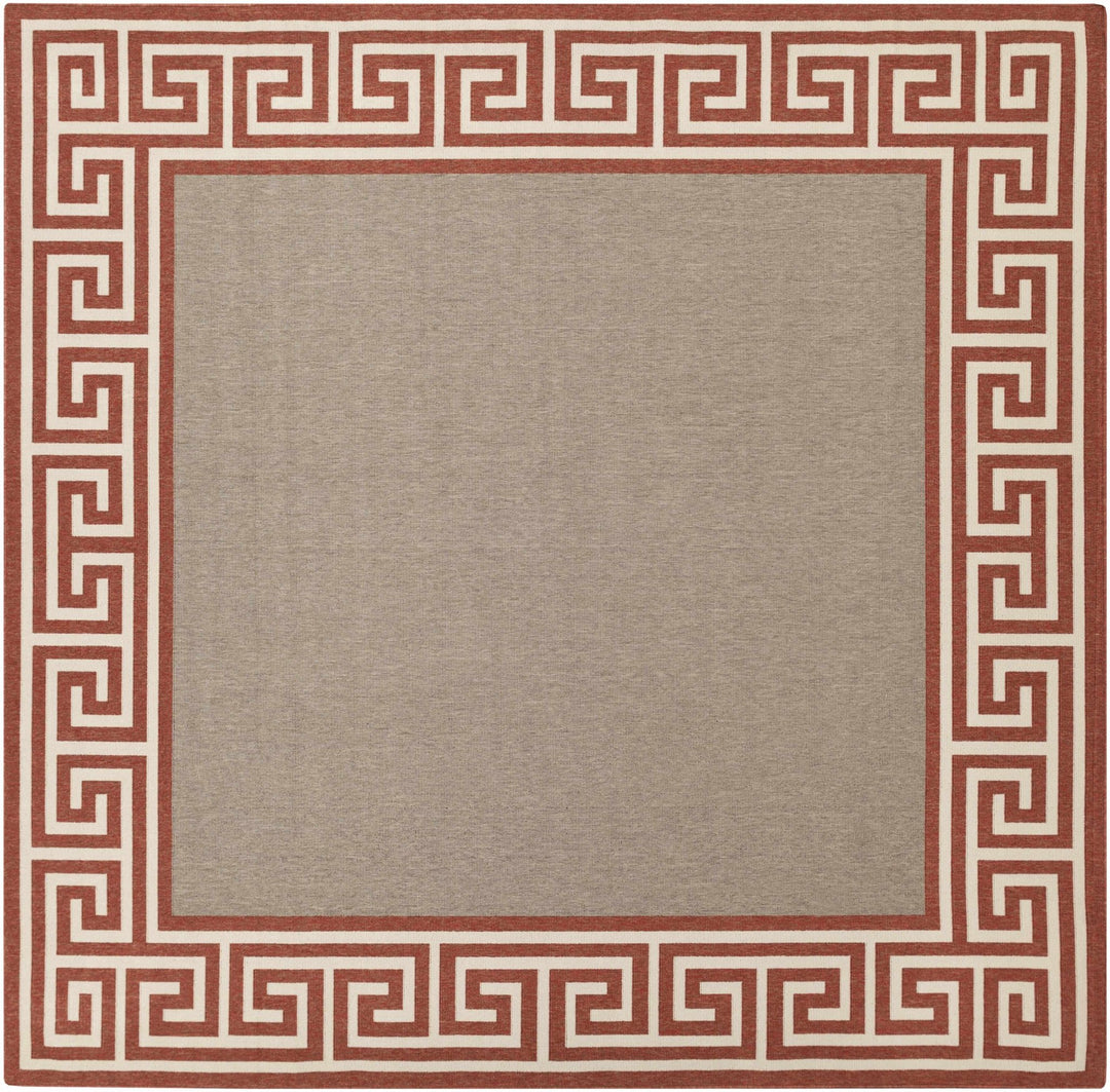 Houtz Contemporary Geometrical Beige And Rust Rug - The Rug Decor