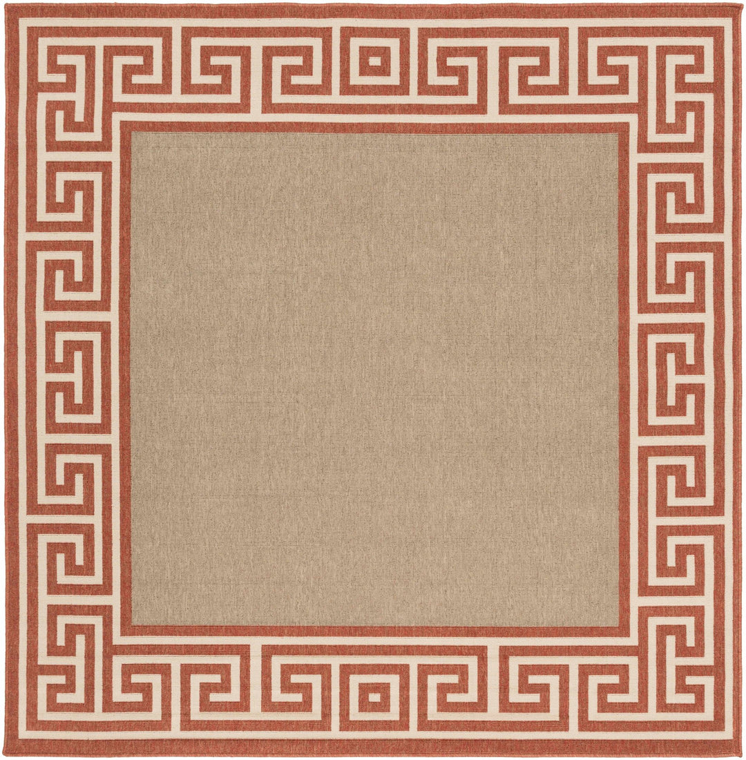 Houtz Contemporary Geometrical Beige And Rust Rug - The Rug Decor