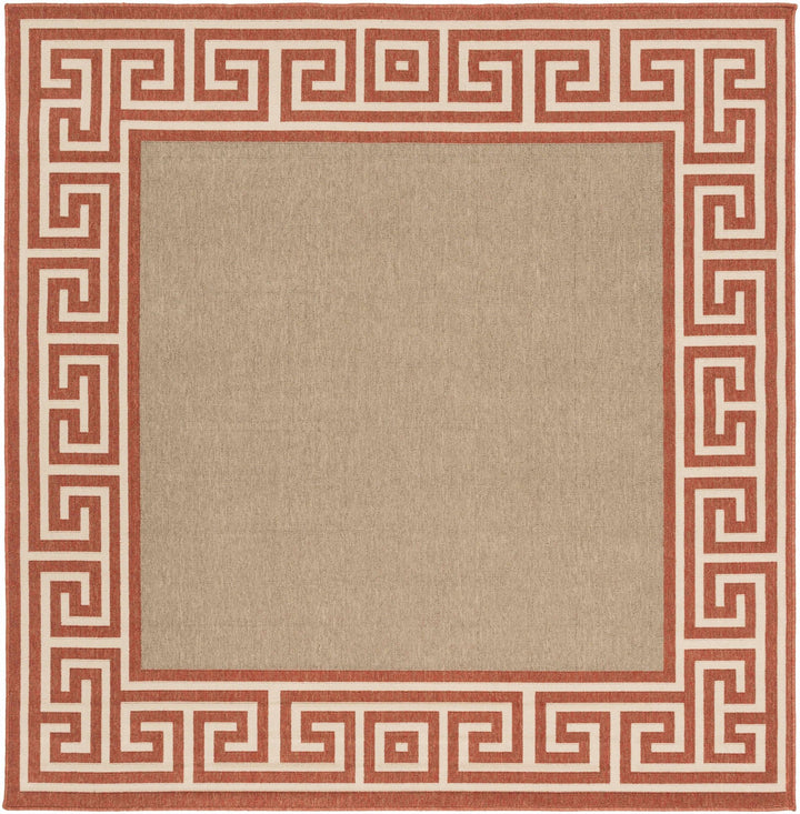 Houtz Contemporary Geometrical Beige And Rust Rug - The Rug Decor