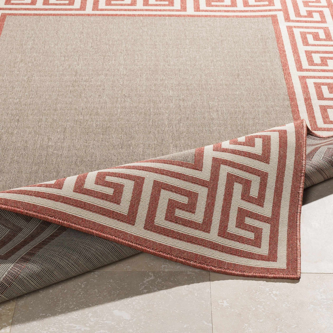 Houtz Contemporary Geometrical Beige And Rust Rug - The Rug Decor