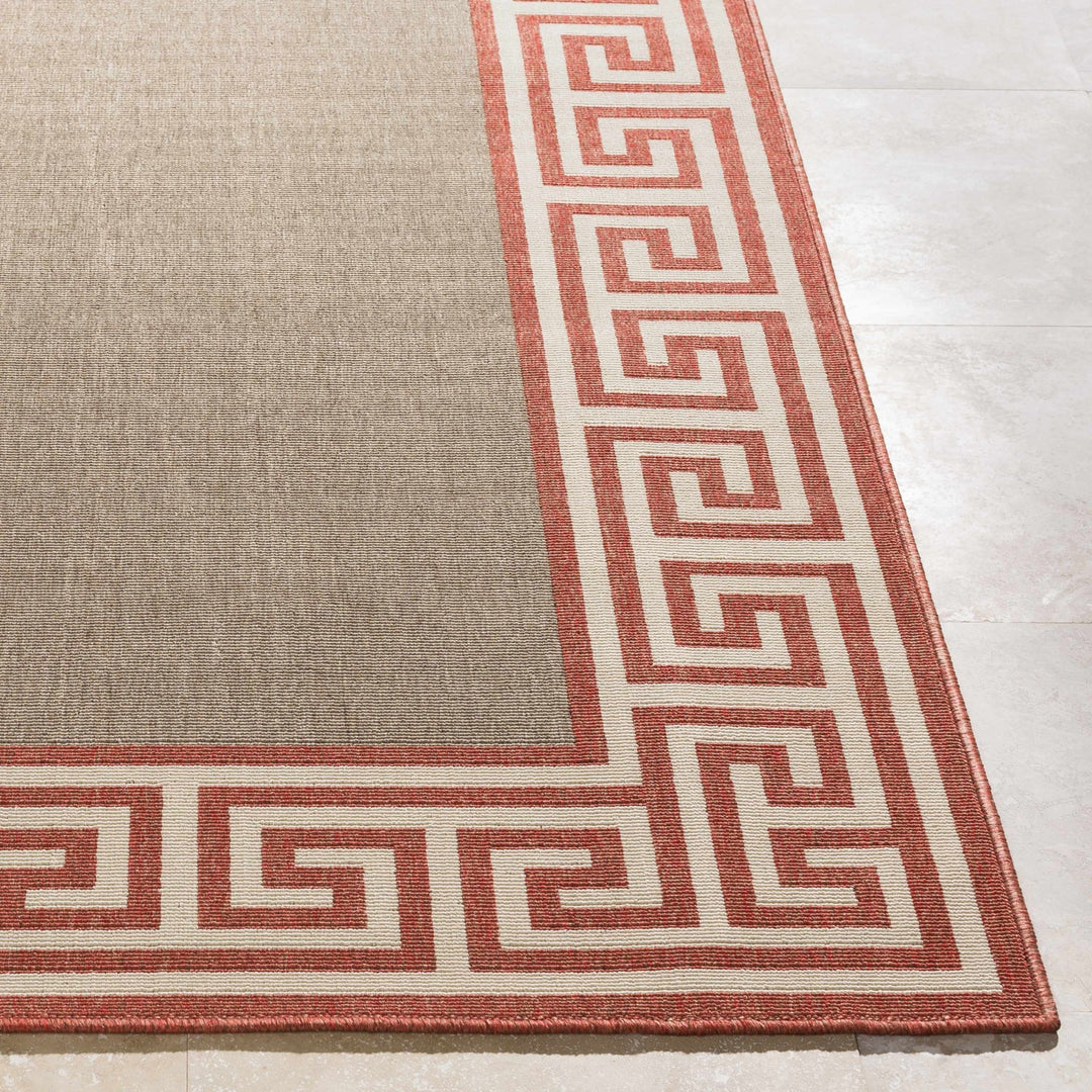Houtz Contemporary Geometrical Beige And Rust Rug - The Rug Decor