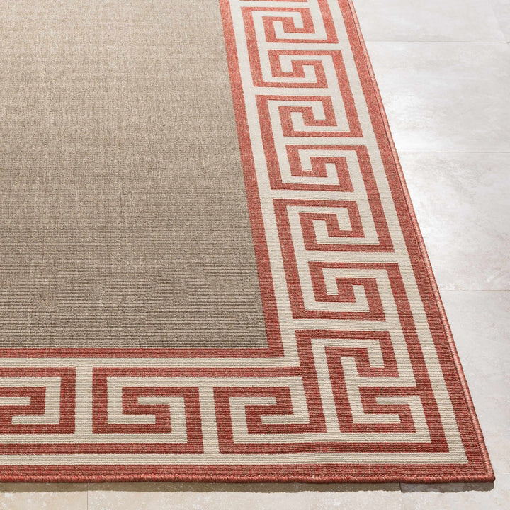 Houtz Contemporary Geometrical Beige And Rust Rug - The Rug Decor