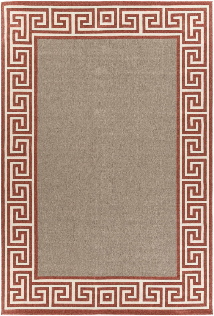 Houtz Contemporary Geometrical Beige And Rust Rug - The Rug Decor