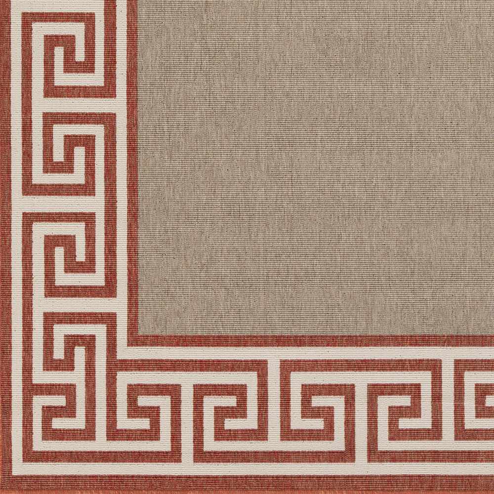 Houtz Contemporary Geometrical Beige And Rust Rug - The Rug Decor