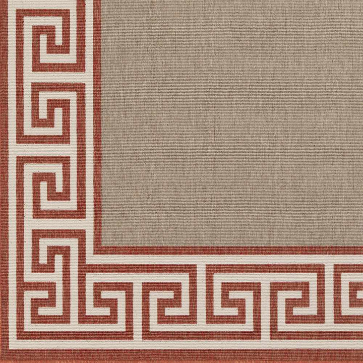 Houtz Contemporary Geometrical Beige And Rust Rug - The Rug Decor