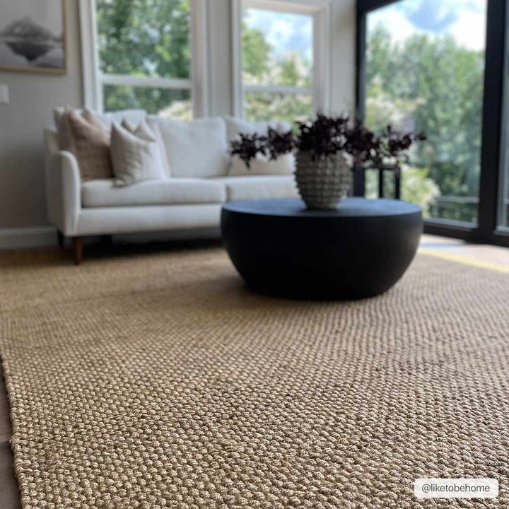 Hovland Tan Hand Woven Natural Jute Rag - The Rug Decor