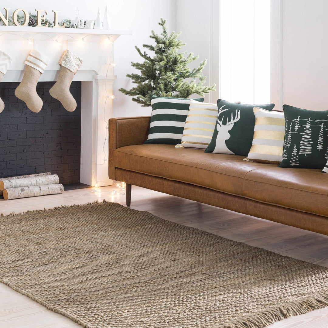 Hovland Tan Hand Woven Natural Jute Rag - The Rug Decor
