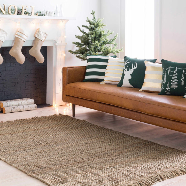 Hovland Tan Hand Woven Natural Jute Rag - The Rug Decor