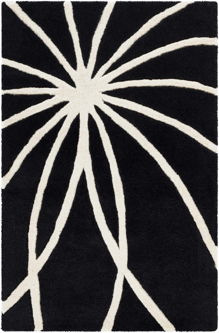Harlem Black Contemporary Design Hand Tufted Wool Rug