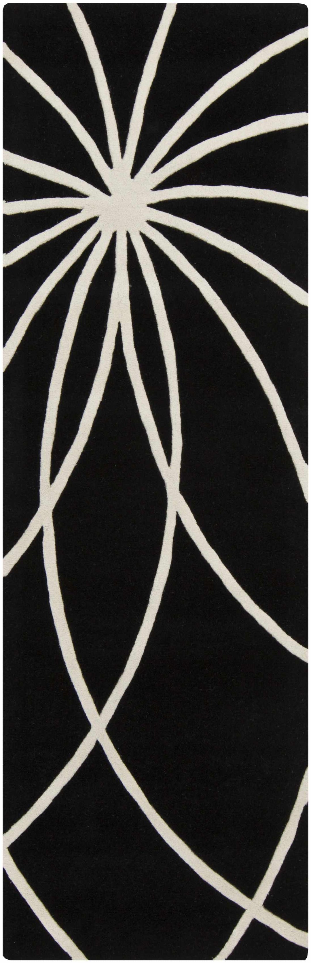 Harlem Black Contemporary Design Hand Tufted Wool Rug