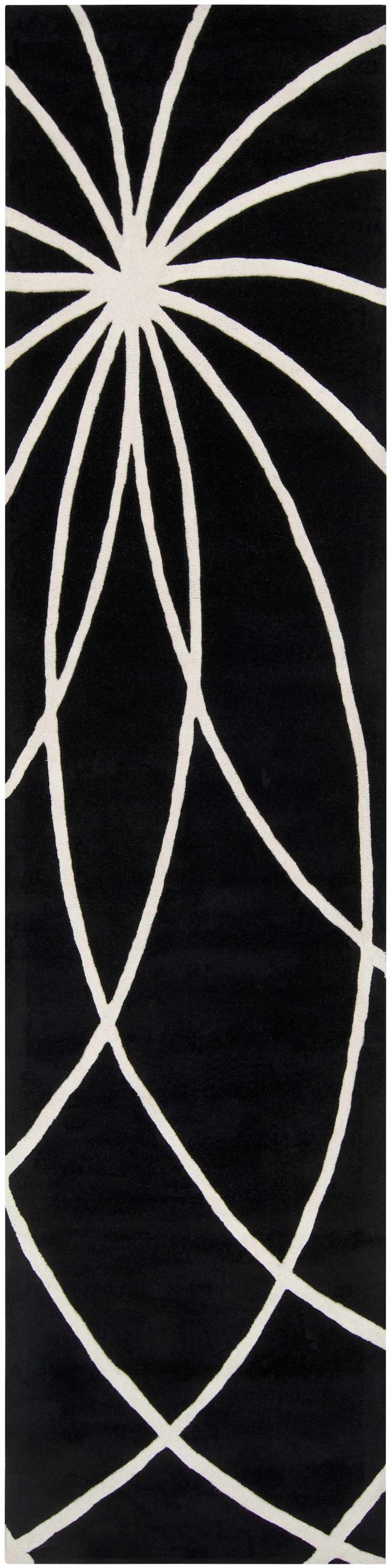 Harlem Black Contemporary Design Hand Tufted Wool Rug