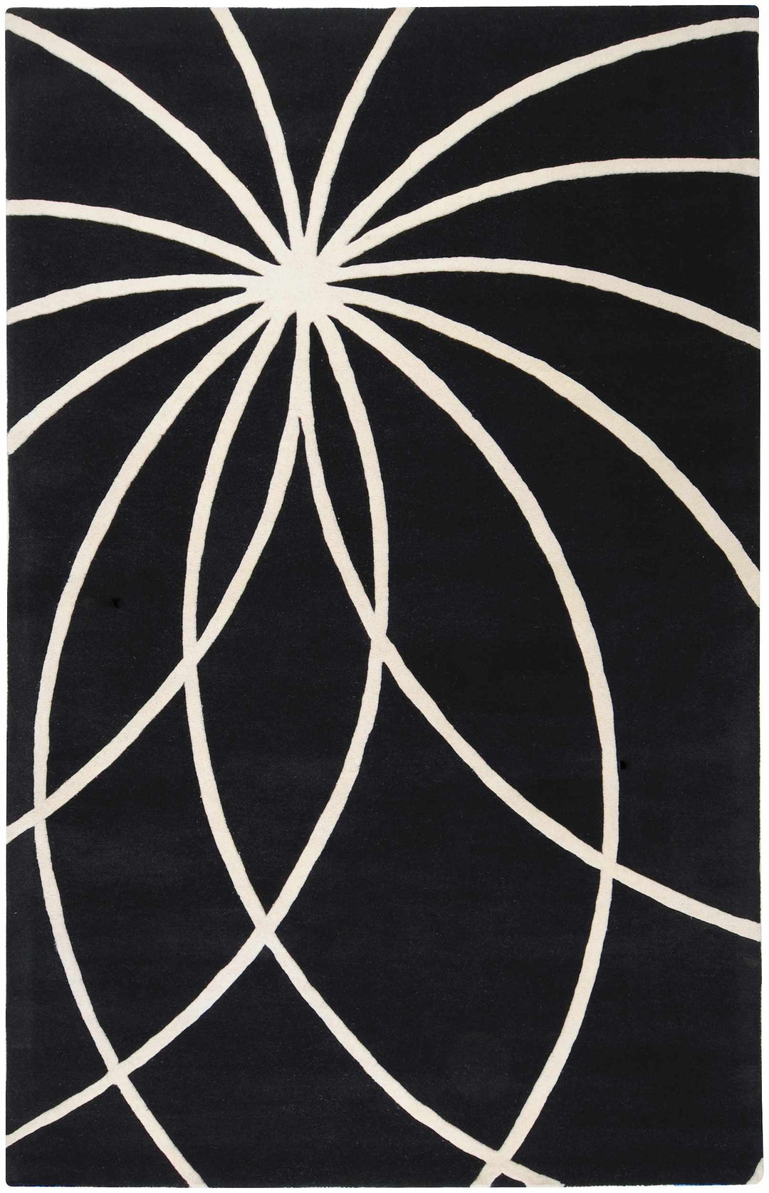 Harlem Black Contemporary Design Hand Tufted Wool Rug