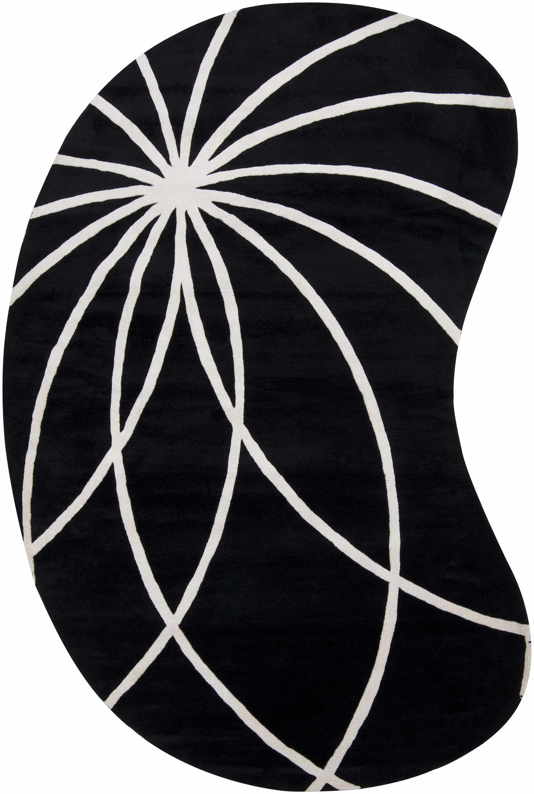 Harlem Black Contemporary Design Hand Tufted Wool Rug