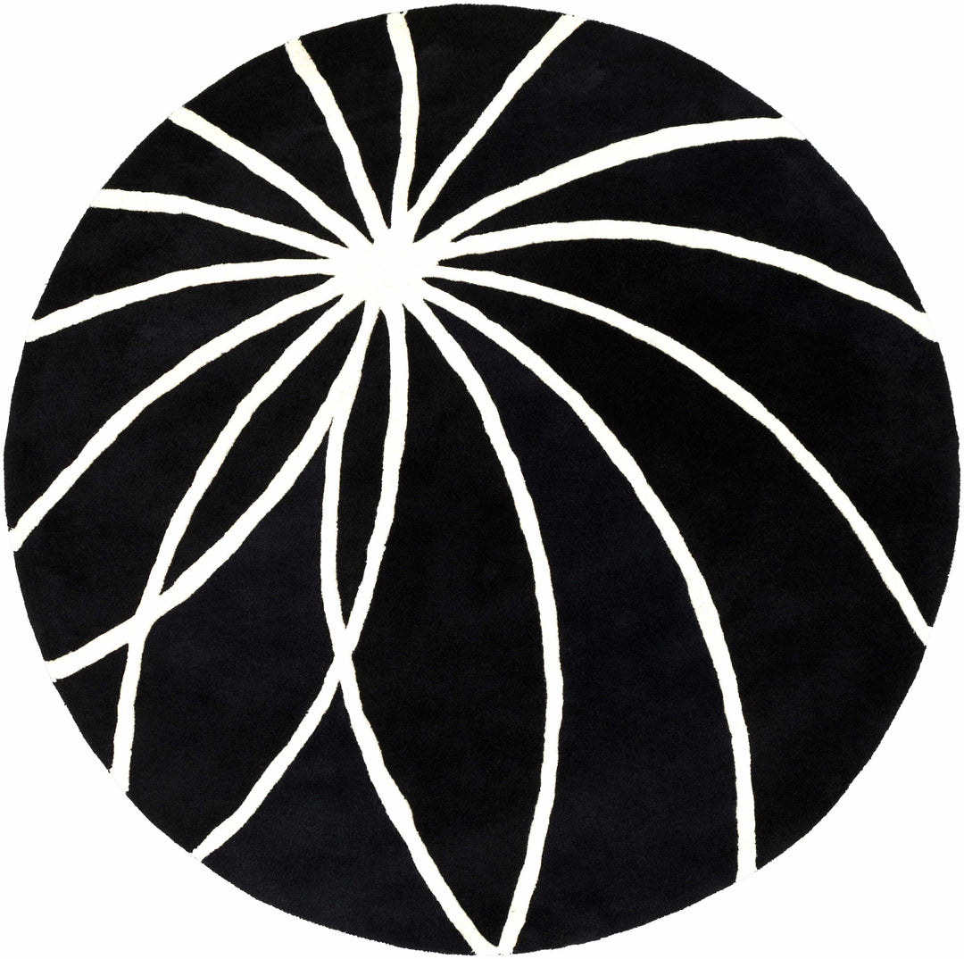 Harlem Black Contemporary Design Hand Tufted Wool Rug