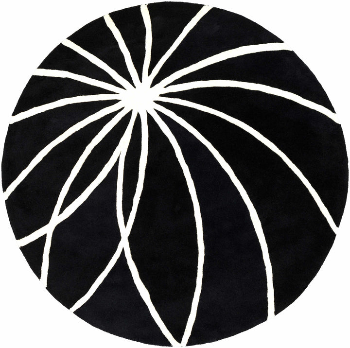Harlem Black Contemporary Design Hand Tufted Wool Rug