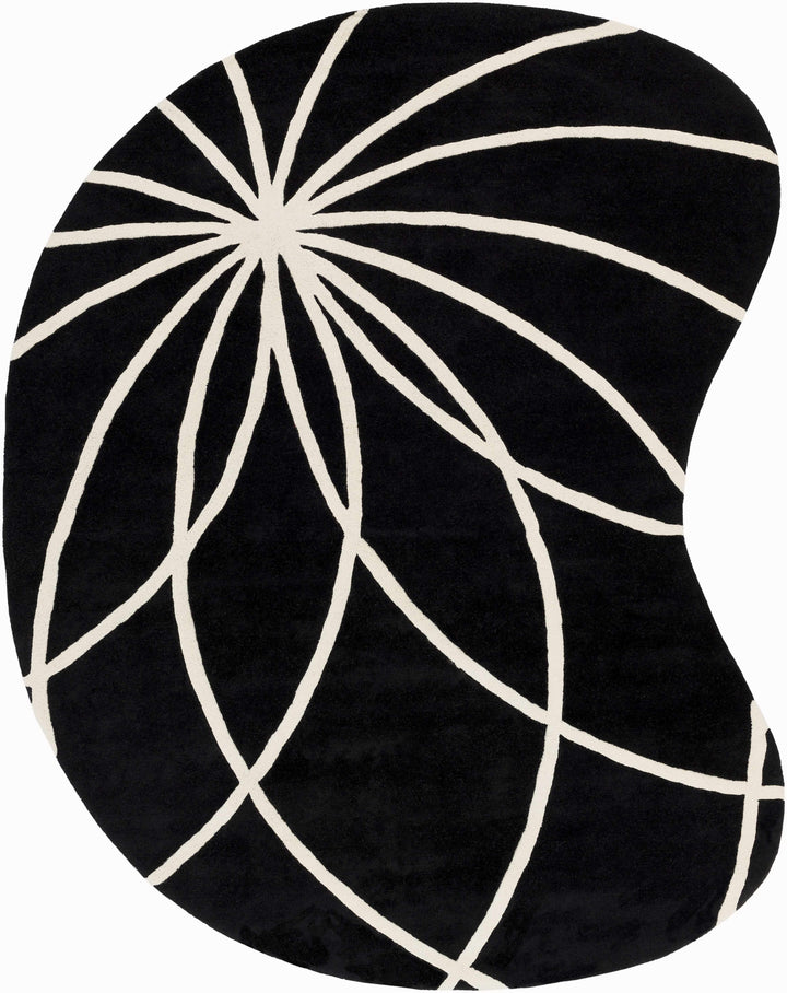 Harlem Black Contemporary Design Hand Tufted Wool Rug