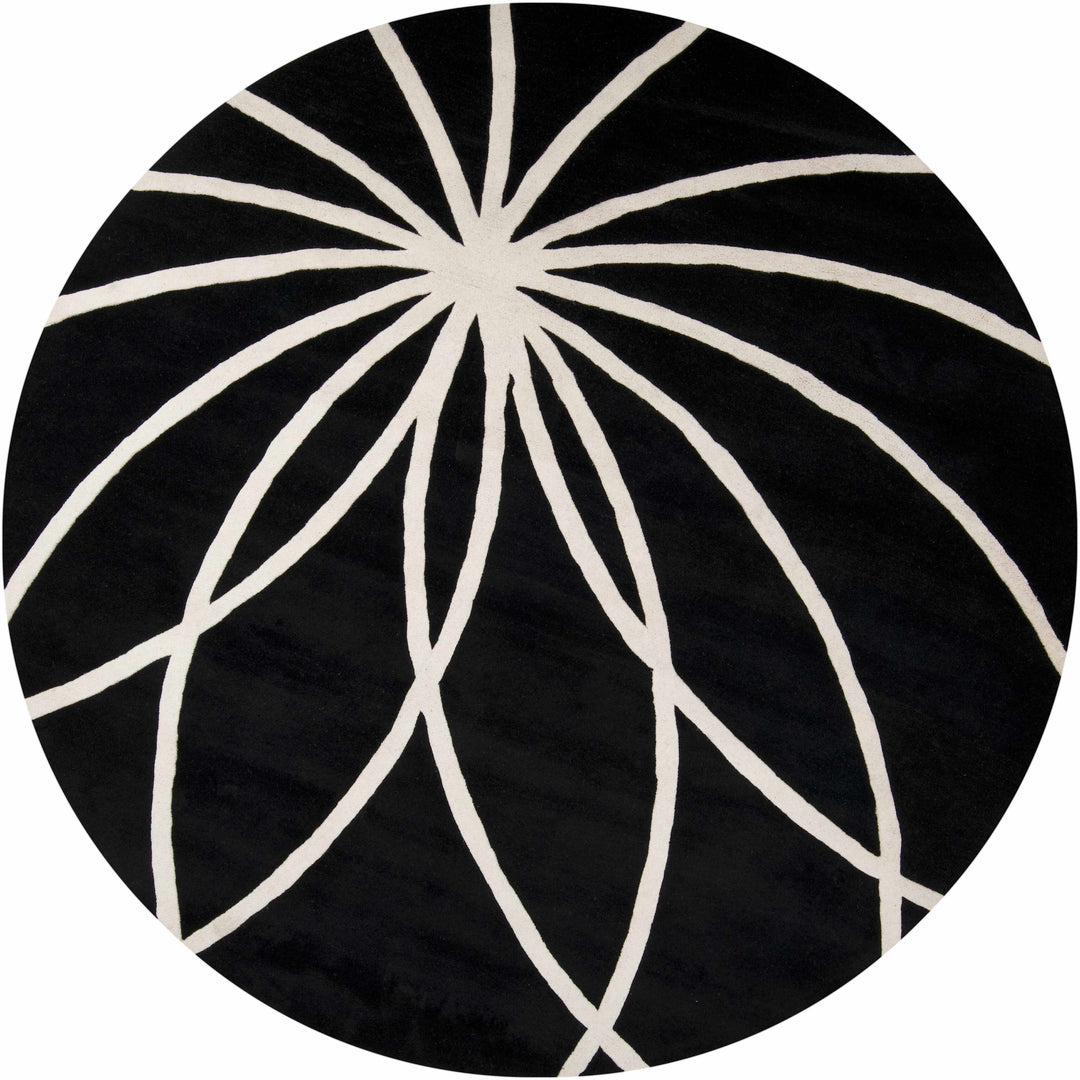 Harlem Black Contemporary Design Hand Tufted Wool Rug