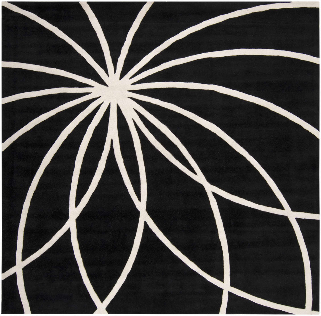 Harlem Black Contemporary Design Hand Tufted Wool Rug
