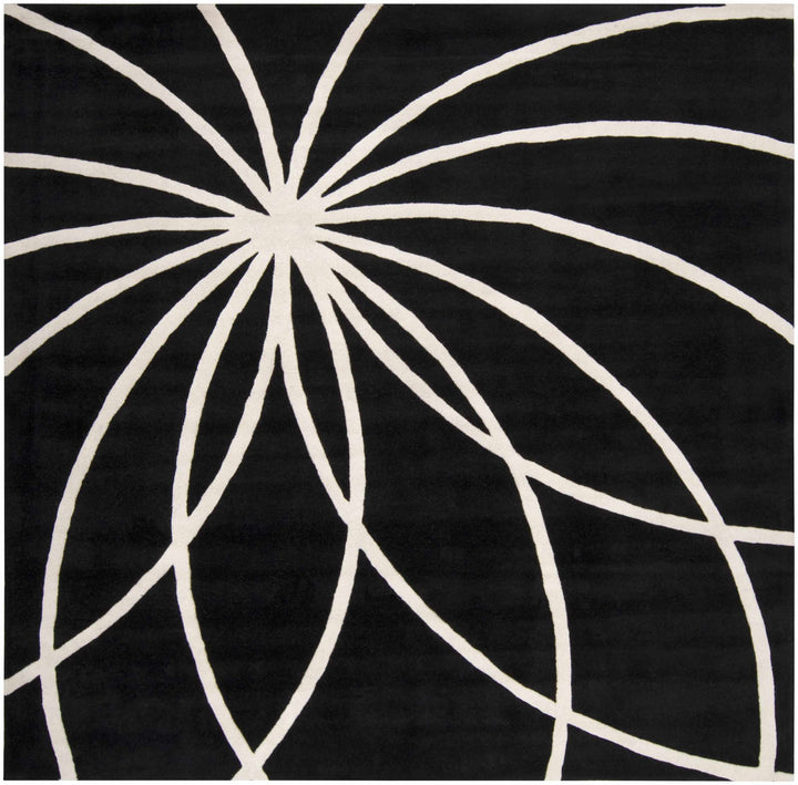 Harlem Black Contemporary Design Hand Tufted Wool Rug