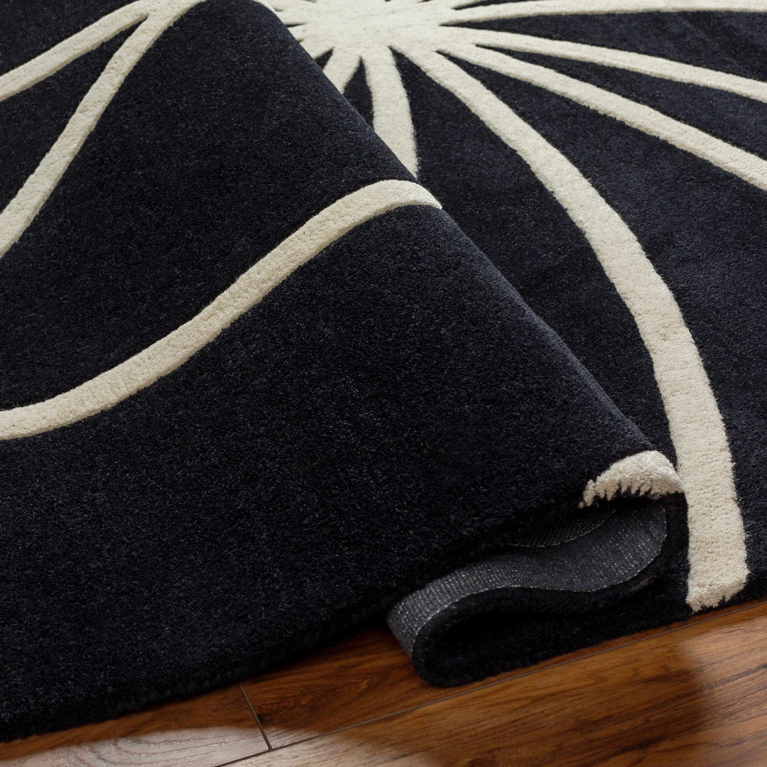 Harlem Black Contemporary Design Hand Tufted Wool Rug