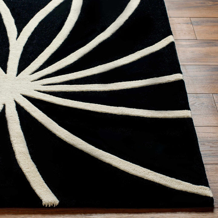 Harlem Black Contemporary Design Hand Tufted Wool Rug