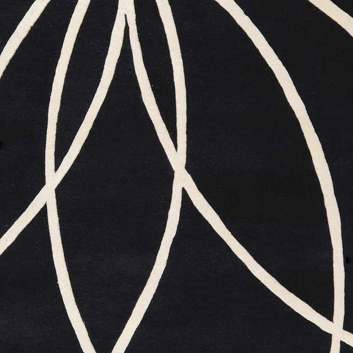 Harlem Black Contemporary Design Hand Tufted Wool Rug
