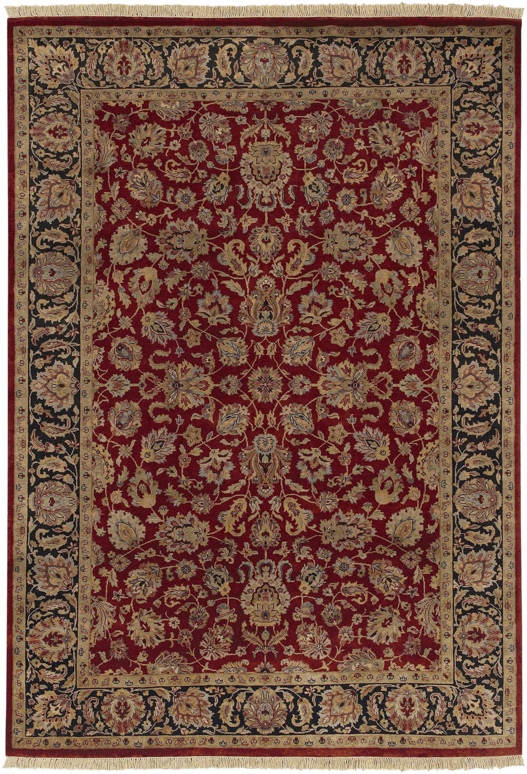 Hornsey Traditional Floral Design Maroon Hand Knotted Area Rug
