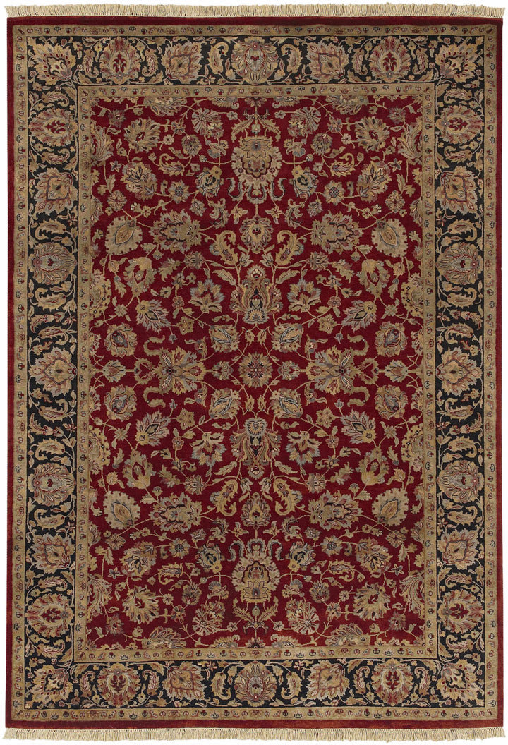 Hornsey Traditional Floral Design Maroon Hand Knotted Area Rug